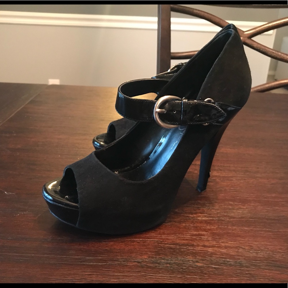 Jessica Simpson Suede/Paten Leather Heels